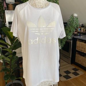 adidas white t shirt with mesh sleeves